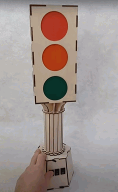 Traffic Light Toy For Laser Cutting Free Vector File