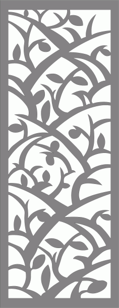 Tree Branches Living Room Screen Patterns For Laser Cutting Free DXF File