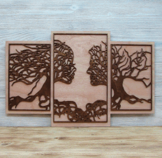 Tree Couple Wall Decor For Laser Cutting Free Vector File