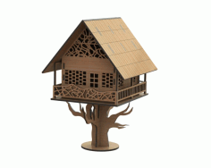 Tree House For Laser Cut Free Vector File