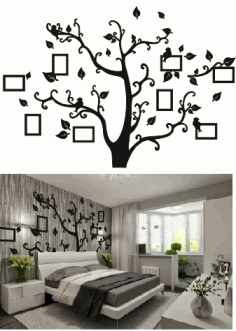 Tree Photo Frame Laser Cutting Free Vector File