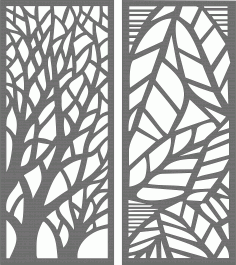Tree Shaped Privacy Partition Indoor Panel Screen Room Divider Seamless Design For Laser Cut Free Vector File