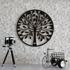 Tree Wall Decoration For Laser Cutting Free Vector File