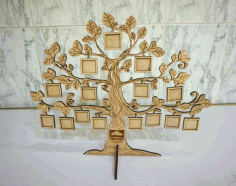 Tree With Mini Frames For Laser Cutting Free Vector File