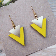 Triangle Earring Design Laser Cut Free Vector File, Free Vectors File