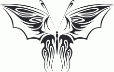Tribal Butterfly Art 12 Free DXF File