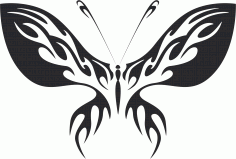 Tribal Butterfly Art 13 Free DXF File