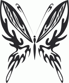 Tribal Butterfly Art 23 Free DXF File