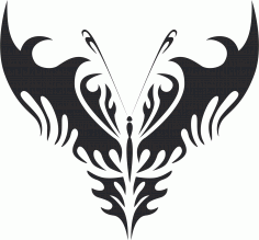 Tribal Butterfly Art 24 Free DXF File