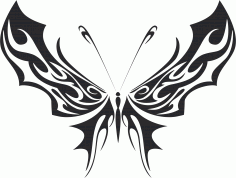 Tribal Butterfly Art 35 Free DXF File