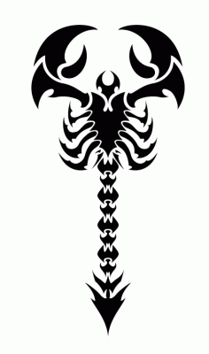 Tribal Scorpion Tattoo Design Free DXF File
