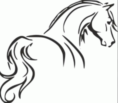 Tribal Tattoo Horse Outline Stencil Free DXF File