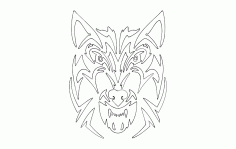 Tribal Wolf Free DXF File