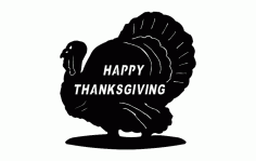 Turkey Happy Thanksgiving Free DXF File