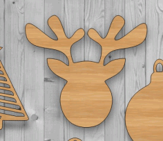 Unfinished Blank Reindeer Head Wood Cutout Laser Cut Free Vector File, Free Vectors File