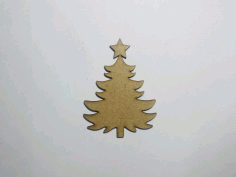 Unfinished Wood Christmas Tree Cutout Craft Laser Cut Free DXF File