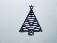 Unfinished Wood Christmas Tree With Star Cutout Laser Cut Free DXF File