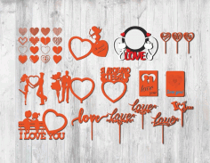 Valentines Day Topper For Laser Cut Free Vector File