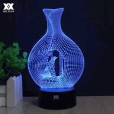 Vase 3d Led Night Light For Laser Cutting Free DXF File
