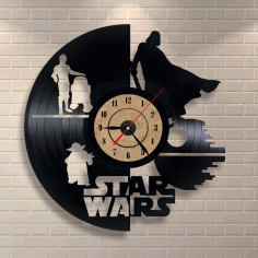 Vinyl Record Clock Star Wars Wall Decor Free Vector File
