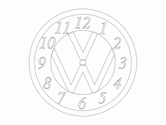 Vw Wall Clock Free DXF File