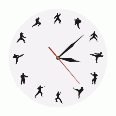 Wall Clock Martial Arts Free Vector File