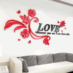 Wall Decals For Living Room Letter Flower For Laser Cutting Free Vector File
