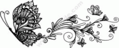 Wall Decor Floral Butterfly Free Vector File