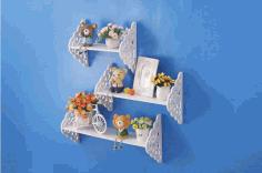 Wall Decorative Storage Shelf Flower Rack For Laser Cut Free Vector File