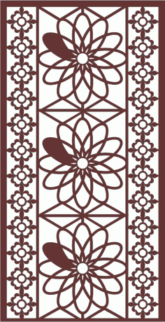 Wall Flower Glass Pattern For Laser Cutting Free DXF File