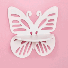 Wall Hanging Shelf Butterfly Rack Template For Laser Cut Free Vector File