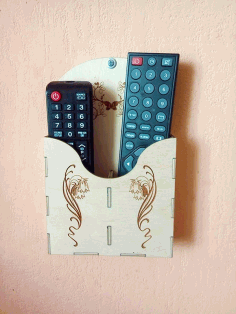 Wall Mounted Remote Control Holder For Laser Cut Free Vector File