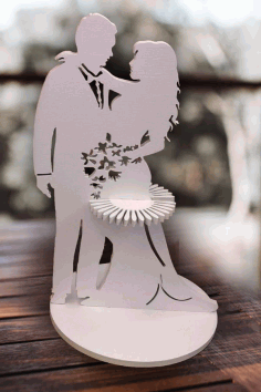 Wedding Napkin Holder Couple Laser Cutting Free Vector File, Free Vectors File