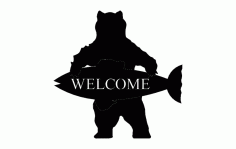 Welcome Bear Fish Free DXF File