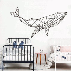 Whale Geometric Wall Art For Laser Cutting Free Vector File