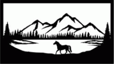 Wild Horses In The Forest For Laser Cut Plasma Free DXF File