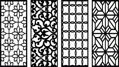 Window Floral Lattice Stencil Circular Panels Set For Laser Cut Free Vector File, Free Vectors File