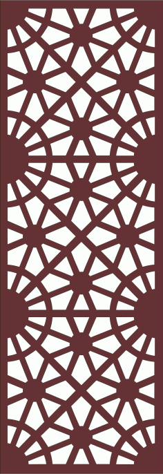Window Grill Floral Seamless For Laser Cutting Free DXF File