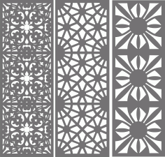Window Grill Panel Floral Seamless Pattern For Laser Cutting Free DXF File