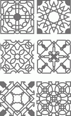 Window Grill Seamless Panels Set For Laser Cut Free Vector File
