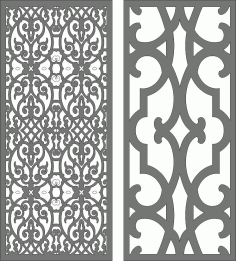 Window Screen Floral Seamless Design Cnc Laser Cutting Free DXF File