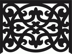 Window Screen Floral Seamless Pattern For Laser Cutting Free DXF File
