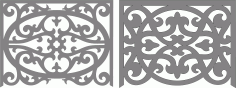 Window Screen Panel Floral Seamless Pattern For Laser Cutting Free DXF File