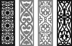 Window Screen Seamless Panels Collection For Laser Cut Free Vector File