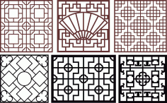 Window Seamless Floral Screens Collection For Laser Cutting Free DXF File
