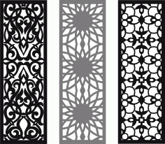 Window Seamless Screen Patterns Collection For Laser Cutting Free DXF File