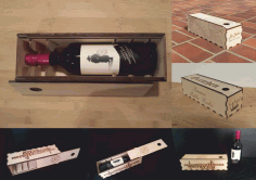 Wine Bottle Holder Box Gift Box Free DXF File