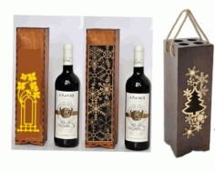 Wine Gift Box For Laser Cut Free Vector File