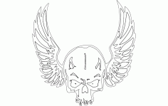 Wing Skull Free DXF File