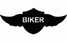 Winged Shield Biker Logo Free DXF File